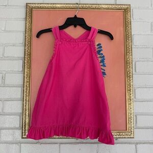 Petit Ami Girls Pink Sleeveless A-Line Corduroy Dress Ruffles Valentine’s Day 🩷